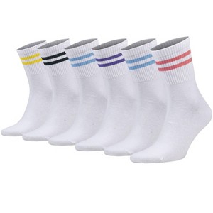Athletic Sport Crew Running Socks – 6 Pairs, Soft Cotton, Breathable & Moisture-Wicking, Shoe Size 5-10 - 1 of 1
