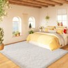 Cream White Shag Area Rug, Ultra Soft 1.7" Thick Plush Carpet with Non-Slip Backing for Bedroom Area Carpet 6x9ft - 2 of 4