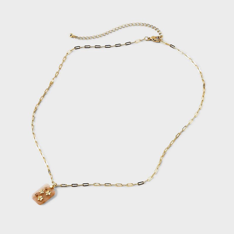 Beloved + Inspired 14k Gold Dipped Flower Pendant Necklace - Gold, 3 of 5