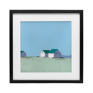 Stupell Industries Palmer Farm in Muted Blues Framed Print Under Glass - 1 of 4