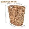 Aoibox Handwoven Wicker Trash Can with Built-in Handles, Water Hyacinth Waste Basket for Bedroom, Office, Kitchen, 100% Handmade - 2 of 4