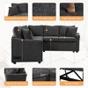 Whisen 124.8" L-Shaped Sleeper Sofa with USB Ports & Power Sockets - 4 of 4