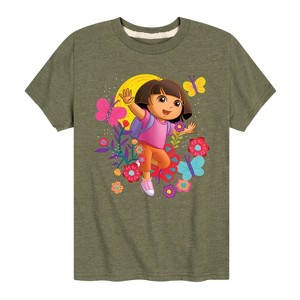 Boys' - Dora the Explorer - Flowers And Butterflies Short Sleeve Graphic T-Shirt - 1 of 3