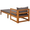 vidaXL Sun Lounger with Dark Gray Cushions Solid Acacia Wood - 4 of 4