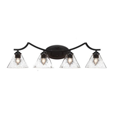 Toltec Lighting Zilo 4 - Light Vanity in  Matte Black with 4" White Muslin Shade