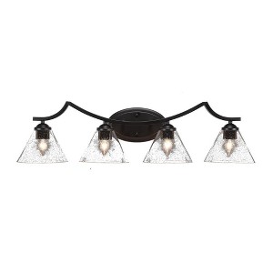 Toltec Lighting Zilo 4 - Light Vanity in  Matte Black with 4" White Muslin Shade - 1 of 1