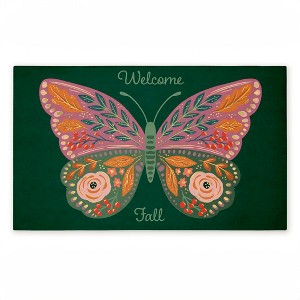 Stupell Industries Fall Patterned Butterfly Printed Outdoor Door Mat, design by Caroline Alfreds, 18"x30" - 1 of 4