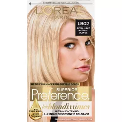 L'Oreal Paris Superior Preference Les Blondissimes Ultra Lightening Color and Shine System - 6.5 fl oz - LB02 Extra Light Natural Blonde - 1 Kit
