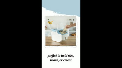 Clear BPA-Free Plastic Food Storage Containers Set with Measuring Cup and Wheels
