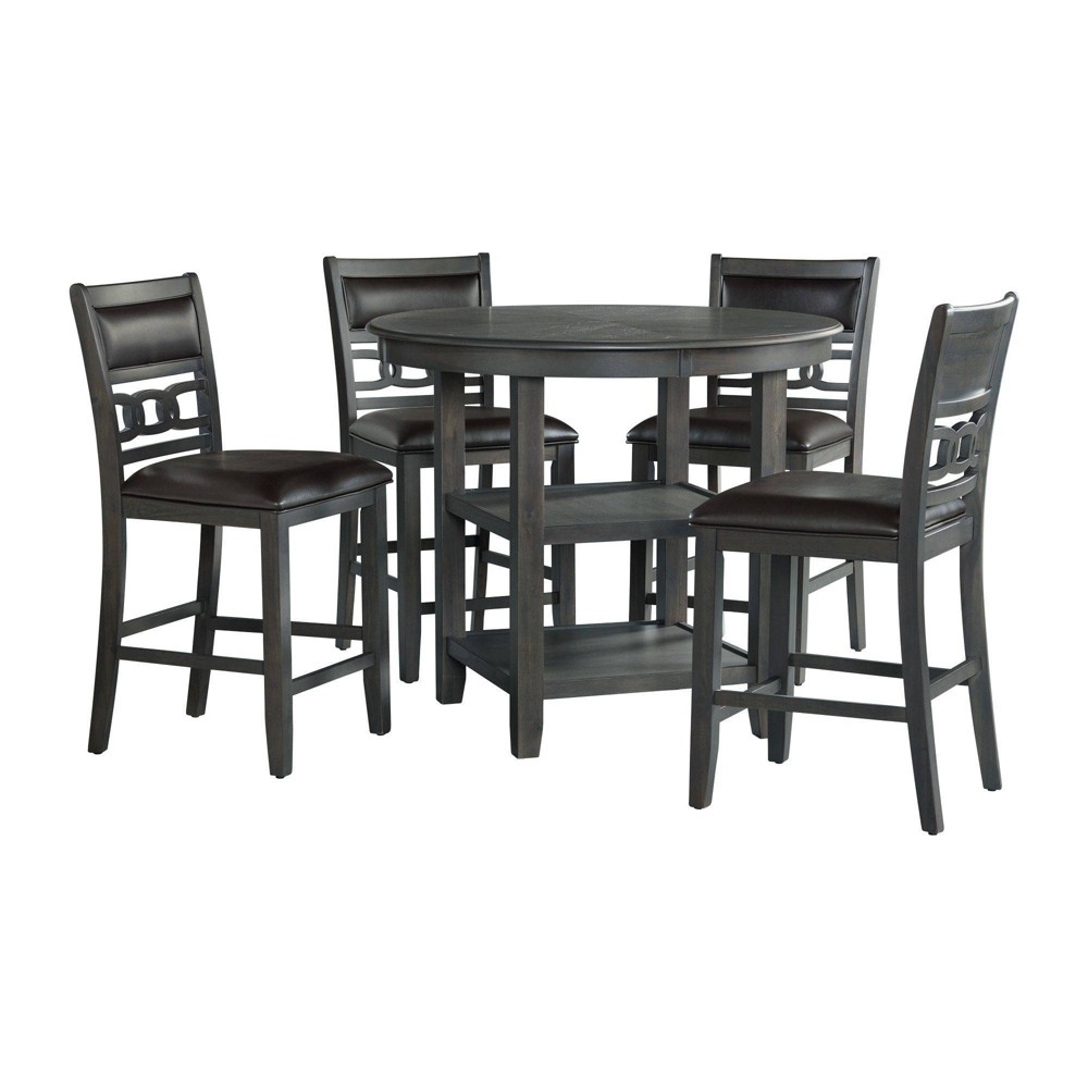 Photos - Dining Table 5pc Taylor Counter Height Dining Set Table and 4 Faux Leather Side Chairs