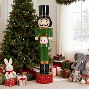 Iron Nutcracker Statue, Classic Christmas Soldier Holiday Decor for Indoor or Outdoor, Durable Festive Porch Display-3irtyhousy - 1 of 4