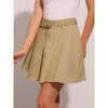 INSPIRE CHIC Women's Vintage Summer High Waist with Belt A-Line Mini Jean Skirts - 3 of 4