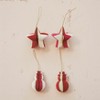 Storied Home Paper Folding Honeycomb Snowman Ornament Set with Gold Glitter Edge, Red and Cream, Set of 2 - 2 of 2
