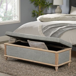 CAVINAS Modern Pull-Open Top Ottoman Bench with Solid Wood Frame,Rectangular Storage Bench for Bedroom - 1 of 4