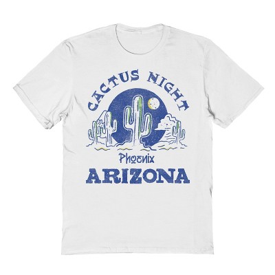 Rerun Island Men's Cactus Night Arizona Short Sleeve Graphic Cotton T-Shirt
