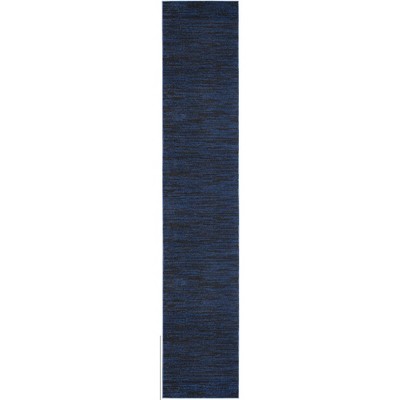 Midnight Blue Flat Woven Synthetic Indoor/Outdoor Rug