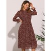 INSPIRE CHIC Women's Floral Mock Neck Long Sleeve Elastic Waist Flowy Midi Dress - 4 of 4