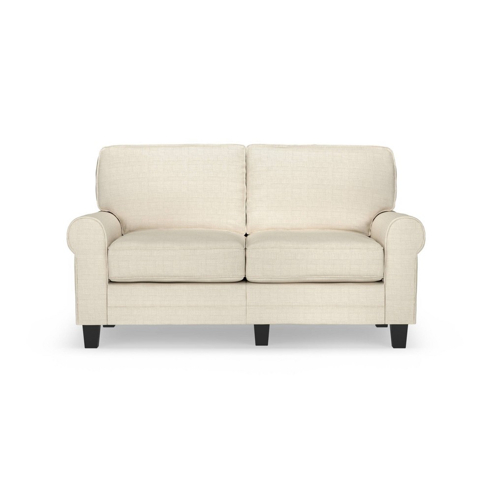 Photos - Sofa Serta 61" Copenhagen Loveseat Light Cream: Mid-Century Modern, Polyester U 