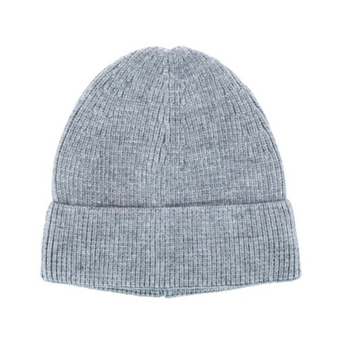 Ctm Men's Basic Ribbed Beanie Cuff Cap, Grey : Target