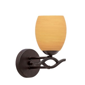 Toltec Lighting Revo 1 - Light Sconce in  Dark Granite with 5" Cayenne Linen Shade - 1 of 1