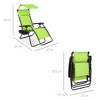 Best Choice Products Folding Zero Gravity Recliner Patio Lounge Chair w/ Canopy Shade, Headrest, Tray - 2 of 4