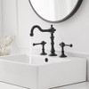BWE 8 in. Widespread Double Handle 3 Hole Bathroom Faucet Water-Saving With Metal Drain - 3 of 4