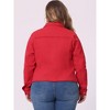 Agnes Orinda Women's Plus Size Classic Denim Long Sleeve with Pockets Fashion Jean Jackets - 4 of 4