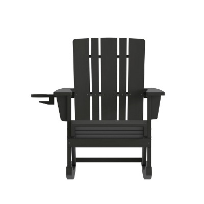 Black HDPE Adirondack Rocking Chair with Armrests