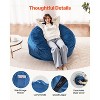 VEVOR Bean Bag Chair, Round BeanBag Chair with Removable & Washable Cover for Adult, Dutch Velvet & High-Density Foam Filling Adult Bean Bag, Blue - 3 of 4
