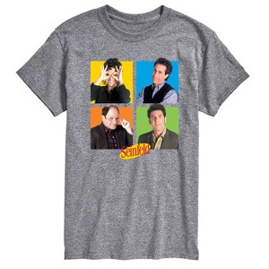 Men's Seinfeld Character Cast Grid Short Sleeve Graphic T-Shirt - Athletic Heather - X-Large - 1 of 4