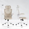 Fontoi Task and Office Chairs, Comfy Computer Desk Chair with Flip-up Armrests, Home Office Desk Chair with Headrest, Off-White, 25.6"*27.2"*40" - 2 of 4