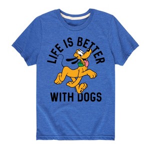 Boys' - Disney - Pluto Life Is Better With Dogs Short Sleeve Graphic T-Shirt - 1 of 4