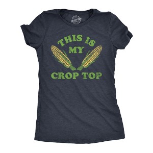 Womens This Is My Crop Top T Shirt Funny Farming Corn Crops Joke Tee For Ladies - Crazy Dog Women's T Shirt - 1 of 4