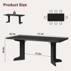 Homhougo 71" Large Dining Table for 6 to 8 People, Modern Dinner Table with Unique Wooden Legs, Rectangle Dining Table for Kitchen Black - 2 of 4