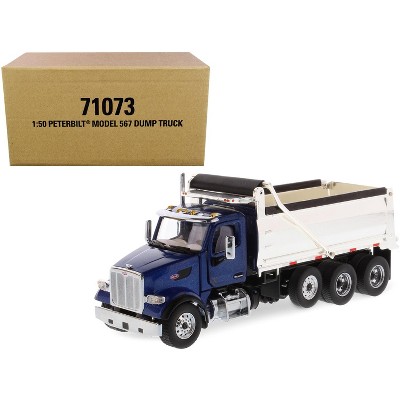 Peterbilt 567 Dump Truck Legendary Blue and Chrome "Transport Series" 1/50 Diecast Model by Diecast Masters