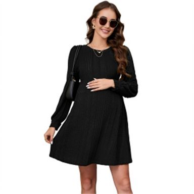loose black sweater dress Allure Long Sleeve Backless Twist - Black main image 0
