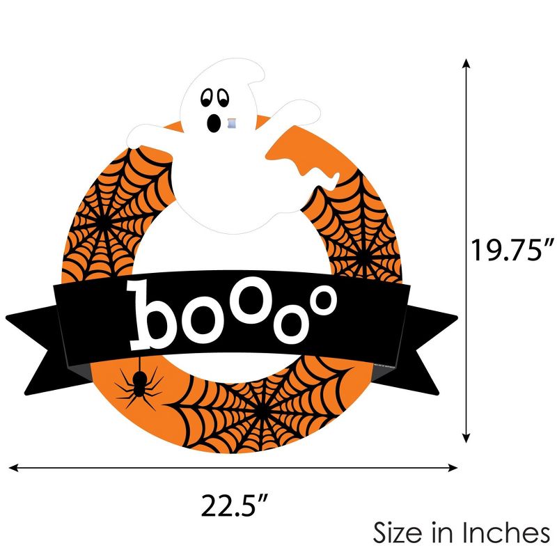 Big Dot of Happiness Spooky Ghost - Outdoor Halloween Party Decor - Front Door Wreath, 5 of 9