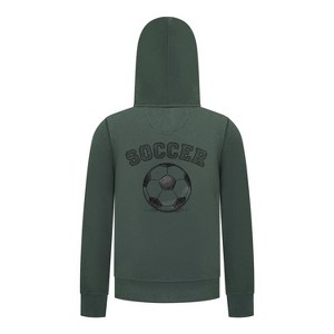 Everyday Kids Sports Collection Soccer Zip Up Hoodie – Vintage Sketch Graphic Sweatshirt - 1 of 4