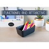 Nat & Jules Matte Black 6.5 x 4 Ceramic and Bamboo Butter Dish With Knife Lid - 3 of 4