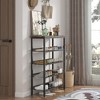 Shoe Rack For Entryway, 5 Tier Shoe Storage Rack For 16-20 Pairs Of Shoes, Industrial Shoe Organizer With 4 Metal Shelves Wooden Top For Hallway - 2 of 4
