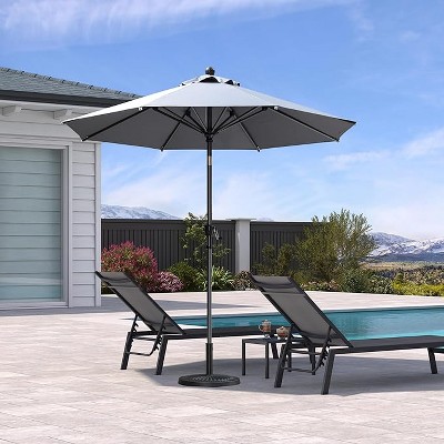 PURPLE LEAF Patio Umbrella Outdoor Table Umbrella Aluminum Frame Market Umbrella Sun Umbrella with 8 Sturdy Ribs