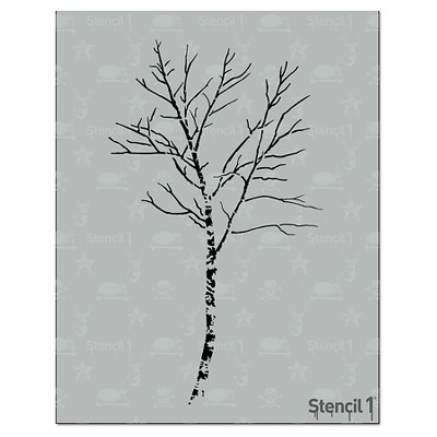 8.5"x11" Birch Tree Stencil - Stencil1