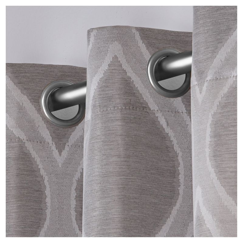 Montrose Ogee Geometric Textured Linen Jacquard Grommet Top Window Curtain Panel Pair - Exclusive Home&#153;, 3 of 7