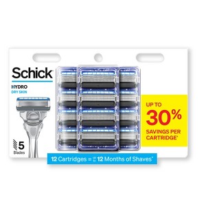 Schick Hydro Dry Skin Men's Razor Refills - 12ct - 1 of 4