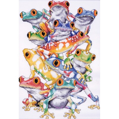 Design Works Counted Cross Stitch Kit 11"X16"-Frog Pile (14 Count)