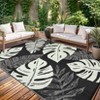 Large Outdoor Rug 9 x 18 Waterproof Tropical Leaf Plastic Straw Rug, Modern Woven Patio Rug, UV-Resistant Reversible Mat, Outside Carpet for Backyard - 2 of 4