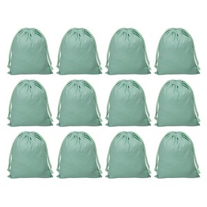 Unique Bargains 100% Cotton Reusable Washable Luggage Organizer Drawstring Bags 12 Pcs - 1 of 4