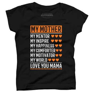 Girl's Design By Humans Best Mother Description Hearts By OlaFami T-Shirt