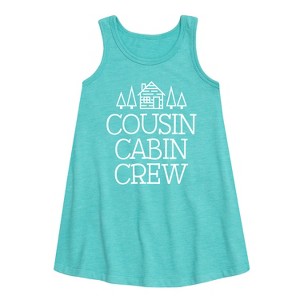 Girls' - Instant Message - Cousin Cabin Crew Graphic Sleeveless Aline Dress - 1 of 4