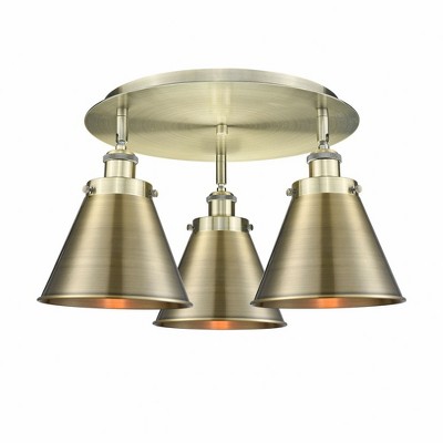 Ballston Urban - 3 Light Flush Mount In Industrial Style-9.63 Inches Tall and 19.75 Inches Wide